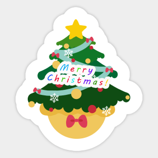 Merry Christmas Tree Sticker